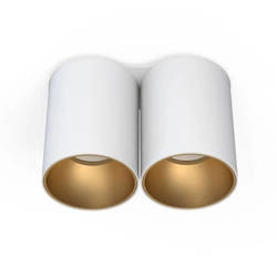 Punktowa lampa sufitowa EYE TONE II dł. 18cm 2xGU10 | biały/złoty 7665