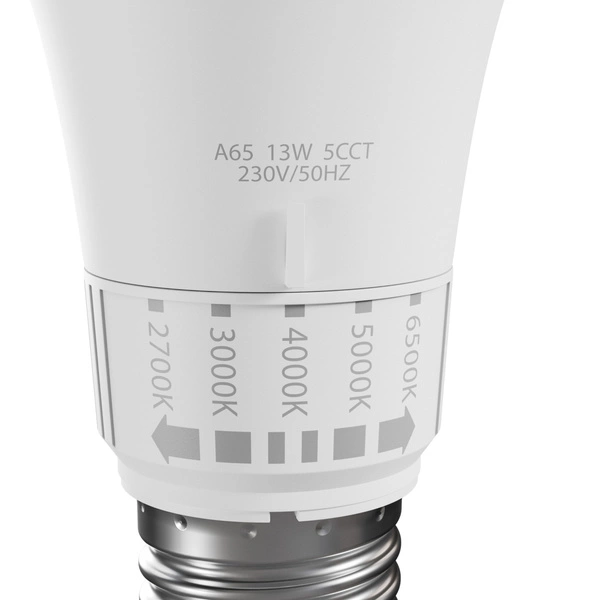 Żarówka LED z pokrętłem regulacji barwy E27 230V 13W 5CCT SPECTRUM