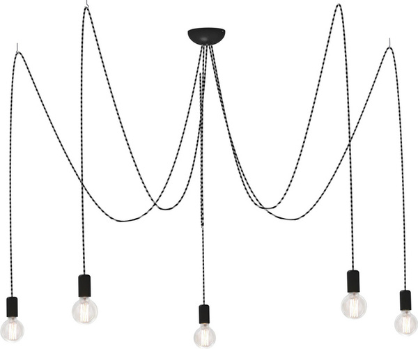 Lampa wisząca SPIDER GRAY V kable 5x3m E27 | szary