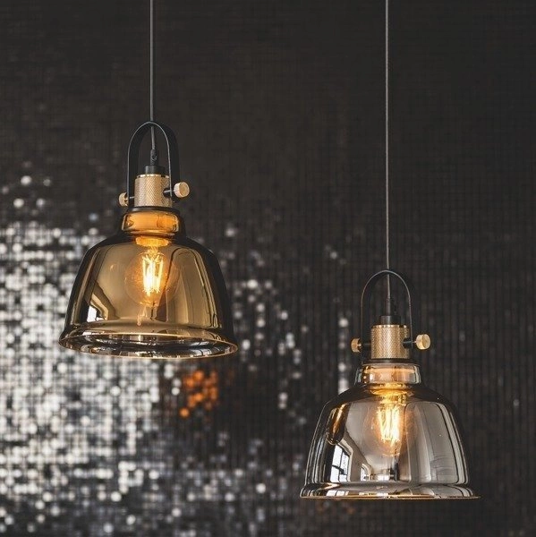 Duży industrialny kinkiet szklany AMALFI GOLD I śr 16cm 9155