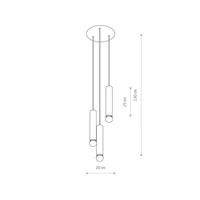 Lampa wisząca BATON III wys. 130cm 3xE27 | czarny 7856