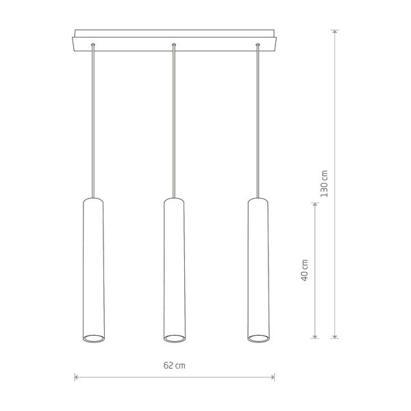 Lampa wisząca EYE III wys. 130cm 3xGU10 | mosiądz 7863