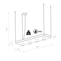 Lampa wisząca z półką na doniczki PLANT BLACK do 7kg | czarny 9381