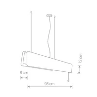 Lampa wisząca drewniana OSLO LED palony dąb dł. 98cm 3000K | brązowy 7522