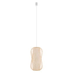 Lampa wisząca PUKET L śr. 30cm E27 | naturalne drewno/biały 11162