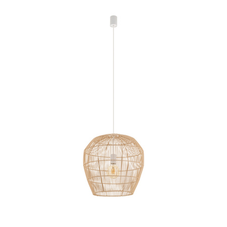 Lampa wisząca HAITI S śr. 43cm E27 | naturalne drewno/biały