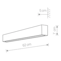 Kinkiet STRAIGHT WALL LED WHITE S 62cm 9610