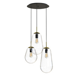 Lampa wisząca PEAR III wys. 130cm 3xE27 | złoty/transparentny