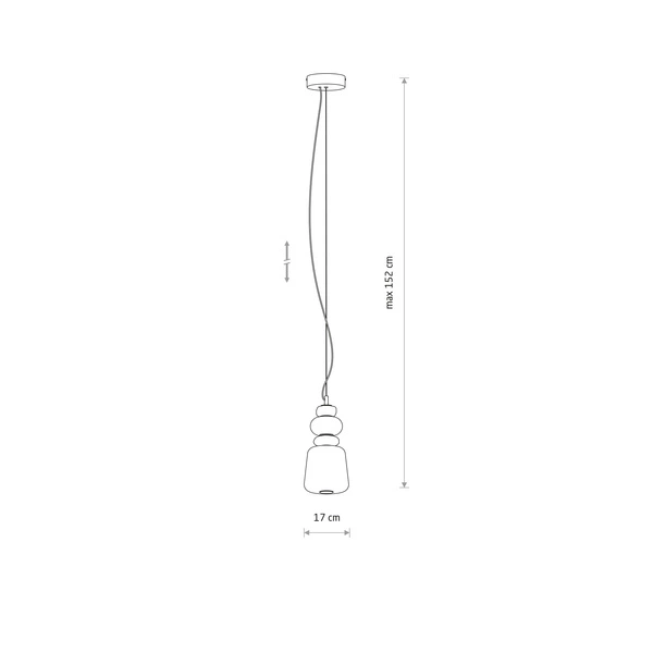 Lampa wisząca CERAMIC VERTICAL LED 12W 3000K 950lm wys.152cm szer.17cm | Szary-Brąz 11702