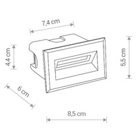 Lampa wpuszczana ścienna BAY LED S IP65 | czarny 8164