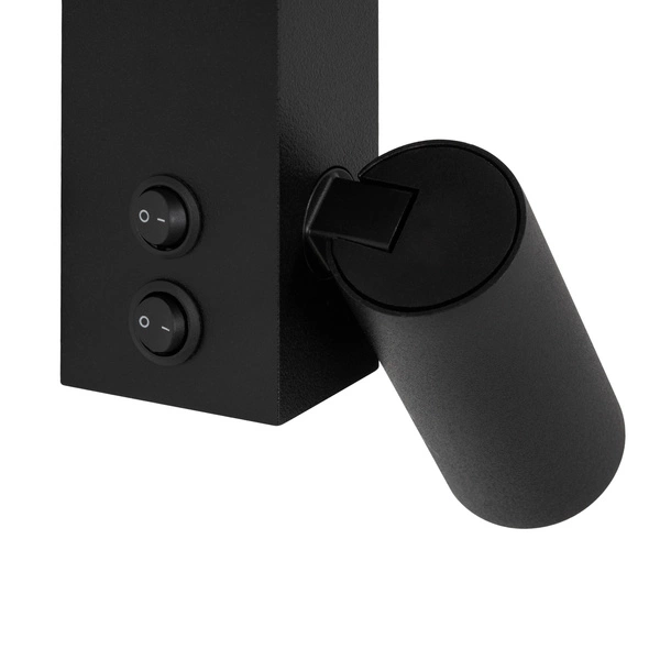 Lampa ścienna EASY LED LEFT wys.18cm dług.80cm miniGU10 + LED 11W 3000K 380lm IP20 11425 | Czarny