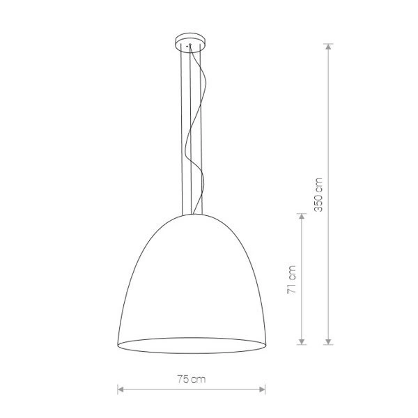 Lampa wisząca tuba nad stół EGG XL czarny/złoty śr. 75cm 9026