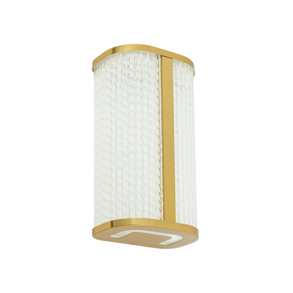 Kinkiet PALMAS LED BRASS wys. 30cm 15W barwa neutralna 4000K IP44 | mosiężny/biały 10730