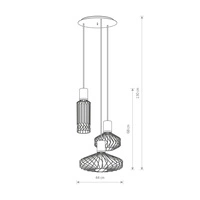 Lampa wisząca druciana nad stół PICO III czarny/złoty śr. 43cm 8863