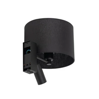 Kinkiet LUSSO E27+miniGU10  wys.30cm szer.23cm włącznik | Czarny 11521