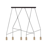 Lampa wisząca nad stół IMBRIA GOLD VI listwa 6x GU10 10W | mosiądz 7955