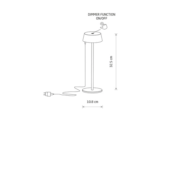 Lampa przenośna AMY LED 2W 3000K 170lm wys.32.5cm szer.10.8 IP54 ściemniacz włącznik | Brick red 11534