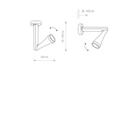 Kinkiet / lampa sufitowa OTTAWA regulowana 9562