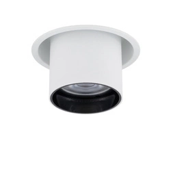 Regulowana lampa podtynkowa MONO SLIDE śr. 8,3cm GU10 | biały/czarny 10796