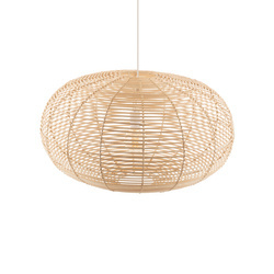 Lampa wisząca RATTAN M śr. 79cm E27 | naturalne drewno/biały