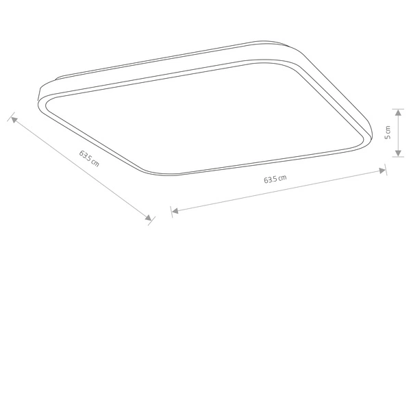 Plafon AGNES SQUARE LED PRO 64W 3000K 6100lm 63.5cm IP44 | Biały 10993