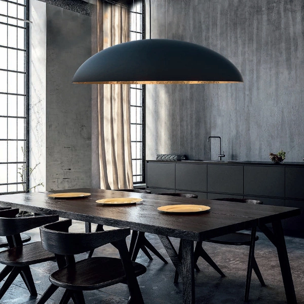 Lampa wisząca CANOE dł. 117cm 5xE27 | czarny/złoty 7926