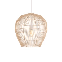 Lampa wisząca HAITI M śr. 50cm E27 | naturalne drewno/biały 11164