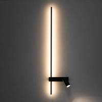 Lampa ścienna EASY LED LEFT wys.18cm dług.80cm miniGU10 + LED 11W 3000K 380lm IP20 11425 | Czarny