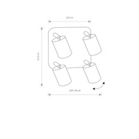 Listwa sufitowa kinkiet EYE SPOT BRASS  IV mosiądz szer. 19,5cm 8820