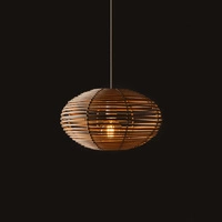 Lampa wisząca RATTAN S śr. 40cm E27 | naturalne drewno/biały 11153