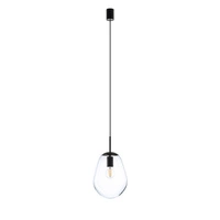 Lampa wisząca PEAR S 43,5cm E27 | czarny/transparentny 7800