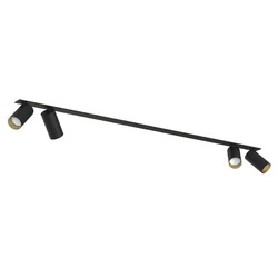 Lampa 4 punktowa podtynkowa MONO SURFACE IV szer. 118cm GU10 | czarny złoty 7692