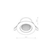Lampa podtynkowa EGINA LED szer. 11cm 10W barwa neutralna 4000K | biały 10552