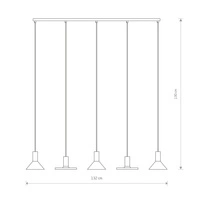 Lampa wisząca HERMANOS V wys. 130cm 5xGU10 | czarny 8032