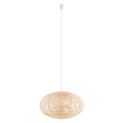 Lampa wisząca RATTAN M śr. 60cm E27 | naturalne drewno/biały