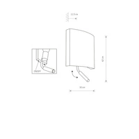 Kinkiet BORDE II 30cm E27 + G9 | szary 7987