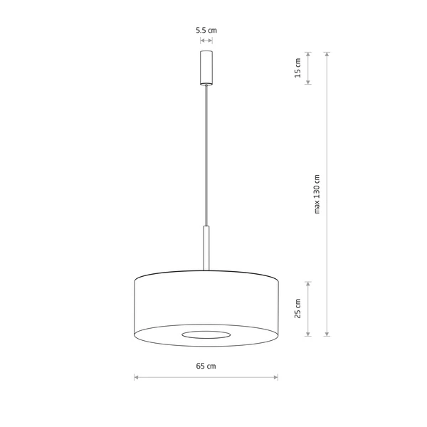 Lampa wisząca SANTANA M E27 wys.130cm szer.65cm | Kremowy 11653