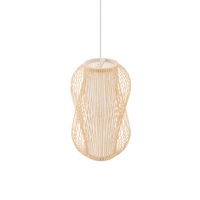 Lampa wisząca PUKET M śr. 26cm E27 | naturalne drewno/biały 11161