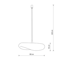 Lampa wisząca HAVANA L szer. 80cm E27 | naturalne drewno 11397