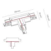 Łącznik T natynkowy CTLS POWER T CONNECTOR RIGHT 1 BLACK (T-R1) prawy biały 8242