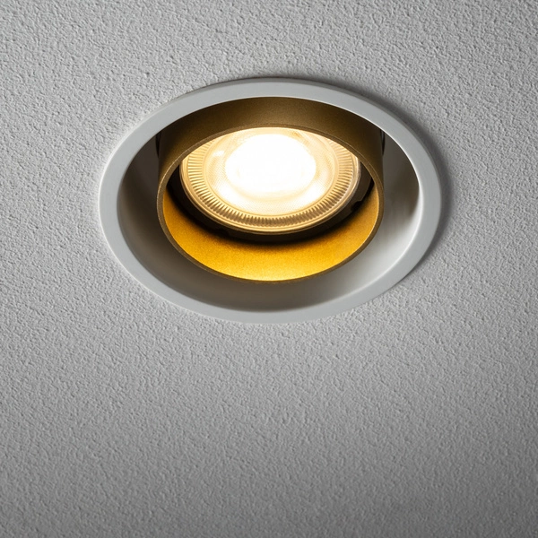 Regulowana lampa podtynkowa MONO SLIDE śr. 8,3cm GU10 | złoty/biały 10798