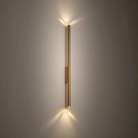 Kinkiet LASER WALL 2xG9 wys.78cm szer.2.5cm | Satynowy złoty 11814
