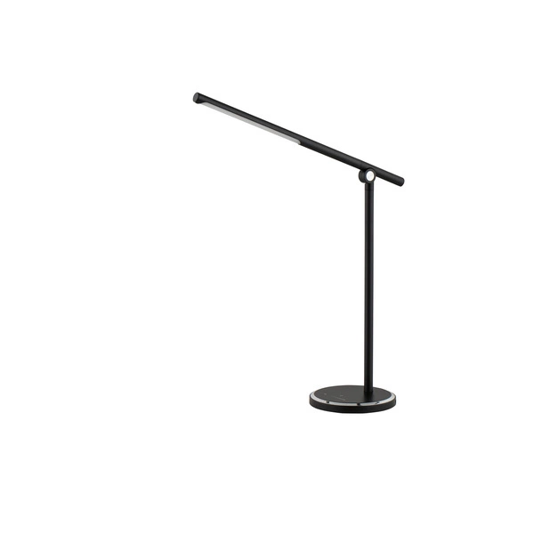 Lampa biurkowa do pracy i domu SMART LED + USB ładowarka | czarna 8358
