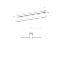 Podtynkowy szynoprzewód niskonapięciowy NANO-LVM RECESSED TRACK 1M | Czarny 11730