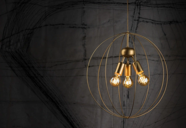 Lampa wisząca druciana zwis BULLET złoty śr. 45cm 9061