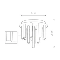 Lampa sufitowa nowoczesna rurki STALACTITE black XIII czarny śr. 34cm 8355