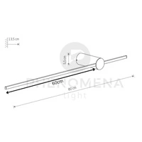 Kinkiet SABER LED M 80cm 11W barwa neutralna 4000K | czarny 10853