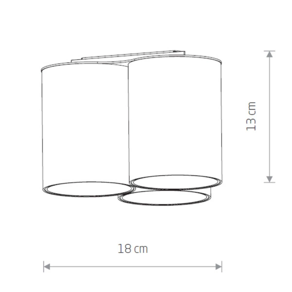 Punktowa lampa sufitowa EYE TONE III dł. 18cm 3xGU10 | biały/złoty 7666
