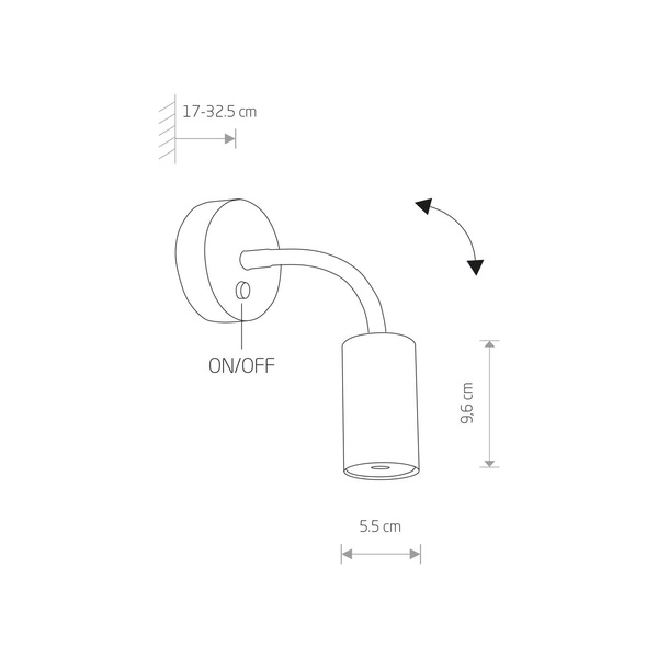 Giętki kinkiet EYE FLEX BLACK czarny 9068