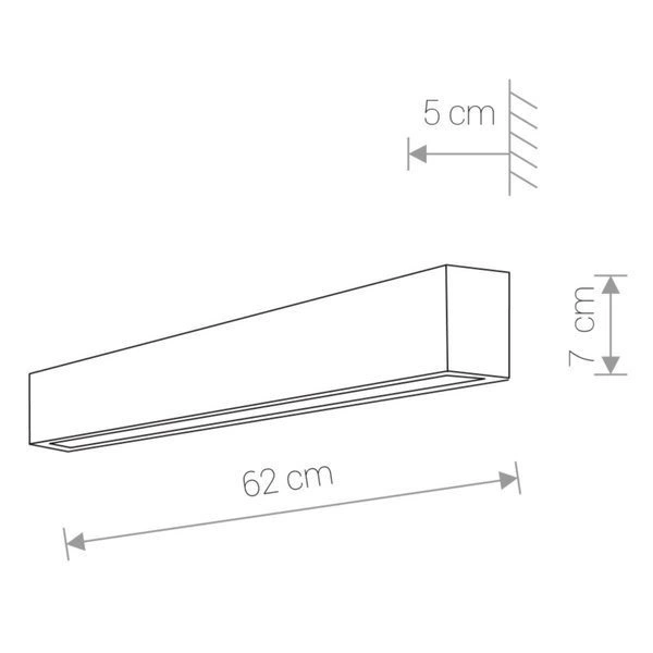 Kinkiet STRAIGHT WALL LED WHITE S 62cm 9610